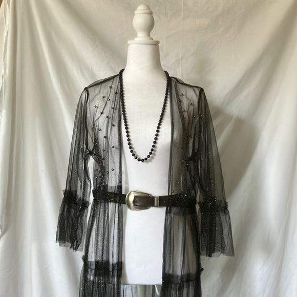 Cato Collection Limited Edition Sheer Studded Sparkle Duster - Picture 3 of 17